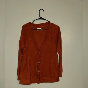 MELLODAY Terracotta Button-Up Cardigan